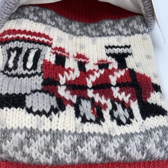 Pottery Barn Kids Train Natural Fair Isle Wool Stocking Monogramming Error 27 in - Picture 4 of 15